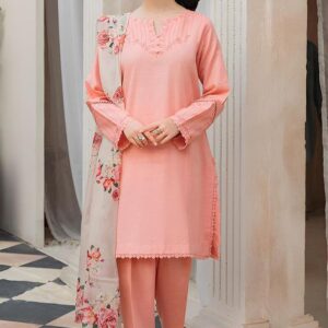 3 Pcs women's Unstitched Embroidered suit