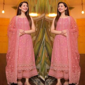 3 Pcs women's unstitched Embroidered suit