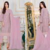 3 Pcs women's unstitched Embroidered suit - Image 2