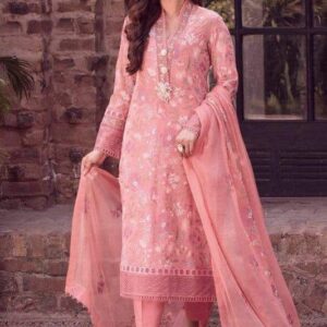 3 Pcs women's unstitched Embroidered suit