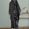 Women stitched silk printed suit 3 pcs in purple - Image 3