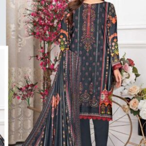 3 Pcs women's unstitched Karandi printed suit