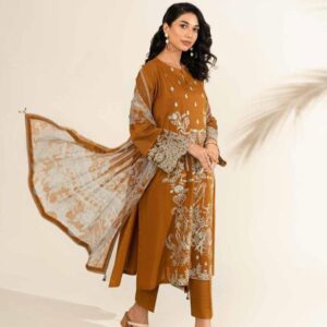3 Pcs women's unstitched Lawn printed suit