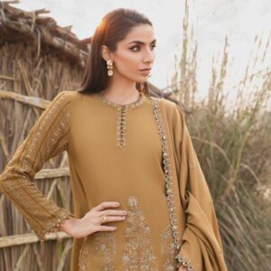 3 Pcs women's unstitched Embroidered suit