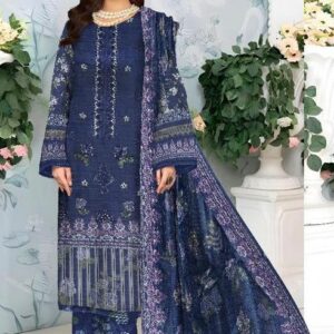 3 Pcs women's unstitched Embroidered suit