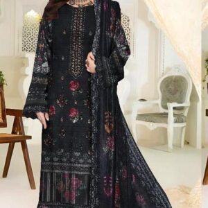 3 Pcs women's unstitched Embroidered suit