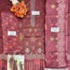 3 Pcs women's unstitched Embroidered suit - Image 3