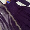 3 Pcs women's stitched Embroidered maxi suit - Image 3