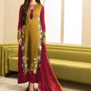3 Pcs women's unstitched shamoz silk digital print suit