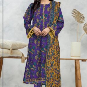 3 Pcs women's unstitched printed suit