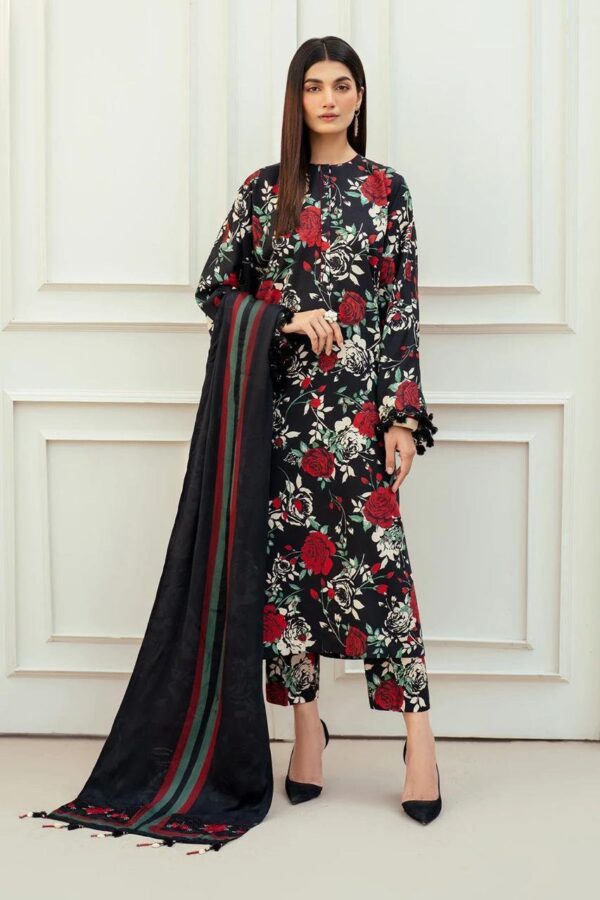 3 Pcs women's unstitched Digital Print suit - Image 2