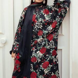 3 Pcs women's unstitched Digital Print suit