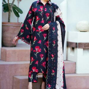 2 Pcs women's unstitched printed suit