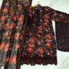 3 Pcs women's stitched Printed suit - Image 2