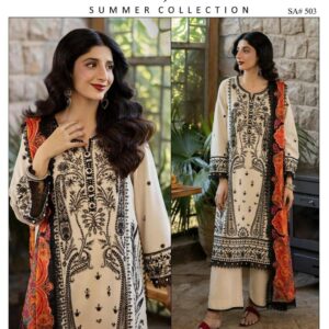 3 Pcs women's unstitched Embroidered suit