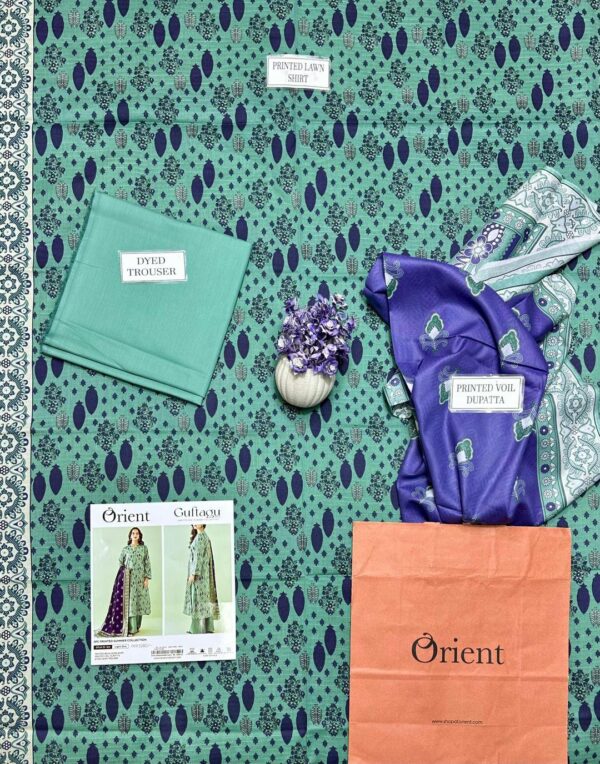 3 Pcs women's unstitched printed suit - Image 3