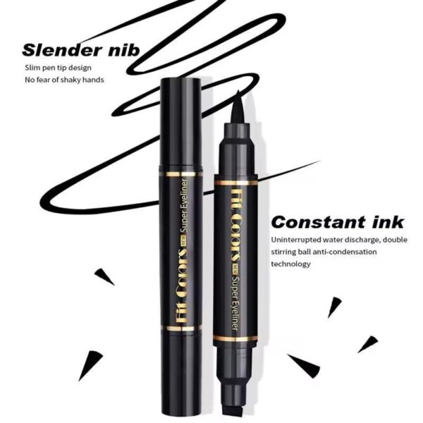 Waterproof Eyeliner -2 Pcs Smudge Proof Liquid Formula - Image 2