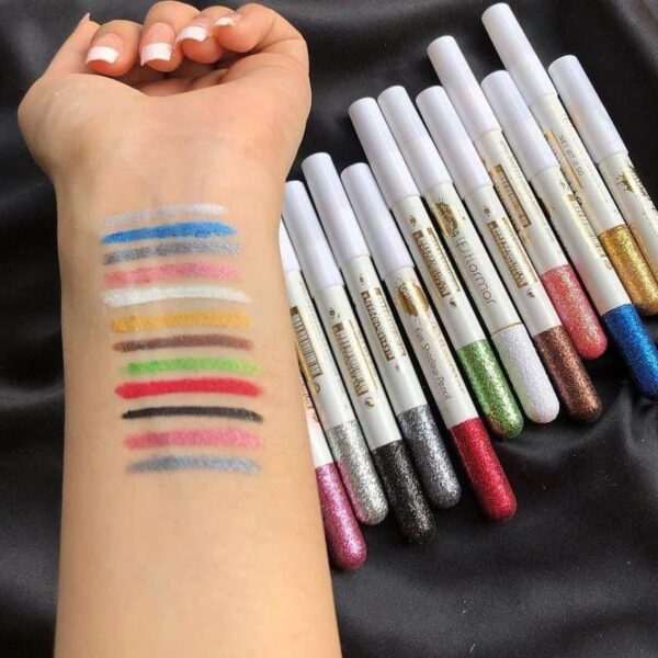 Multicolor Glitter Eye Pencil - 6 Pcs of Shimmery Glam - Image 2