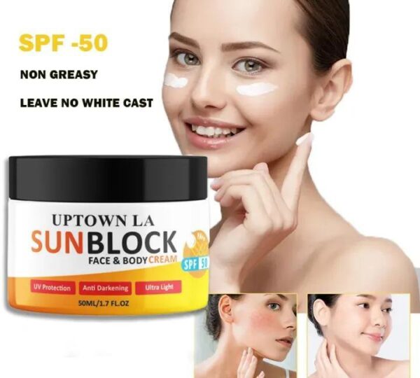 Creamy Sunblock For All Skin Types - Protects From Sunburn & Brightens Skin