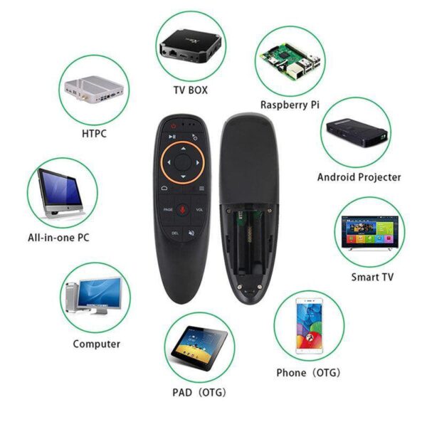G10 Wireless Air Mouse Remote Control With Voice Option - Portable Black Design - Image 3