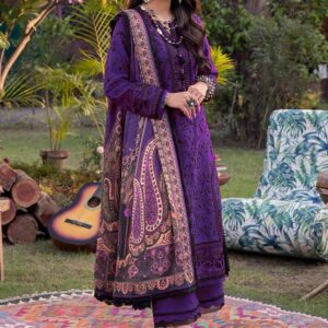 3 PCs Women's Unstitched Embroidered Suit