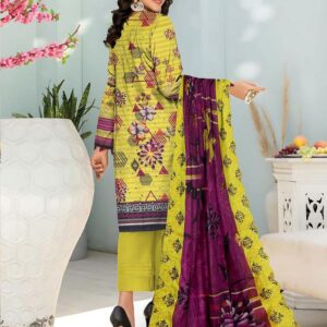 3 Pcs Women's Unstitched Lawn Embroidered Suit