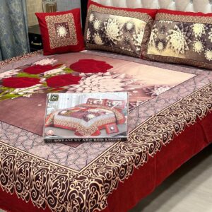 4 PCs Crystal Cotton Printed Bedsheet