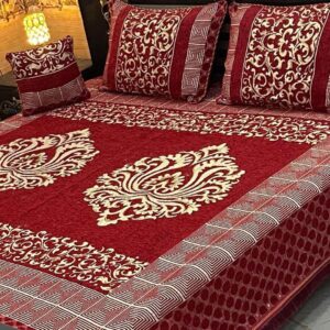 Luxurious Velvet Jacquard King Size Bed Set