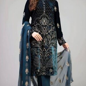 3 Pcs Women Unstitched Embroidered Suit