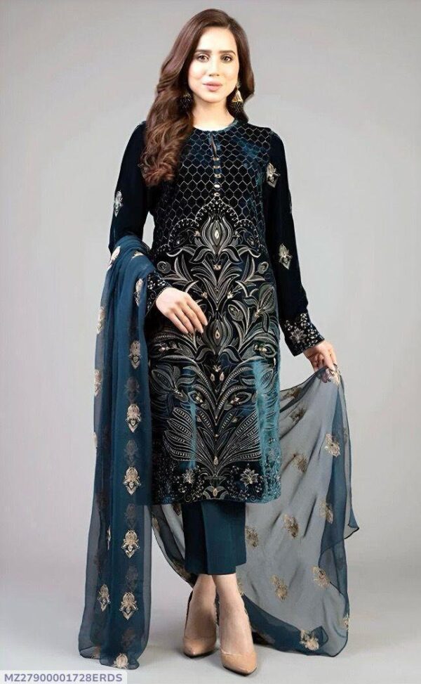 3 Pcs Women Unstitched Embroidered Suit