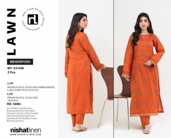 2 Pcs Women's Unstitched Embroidered Suit