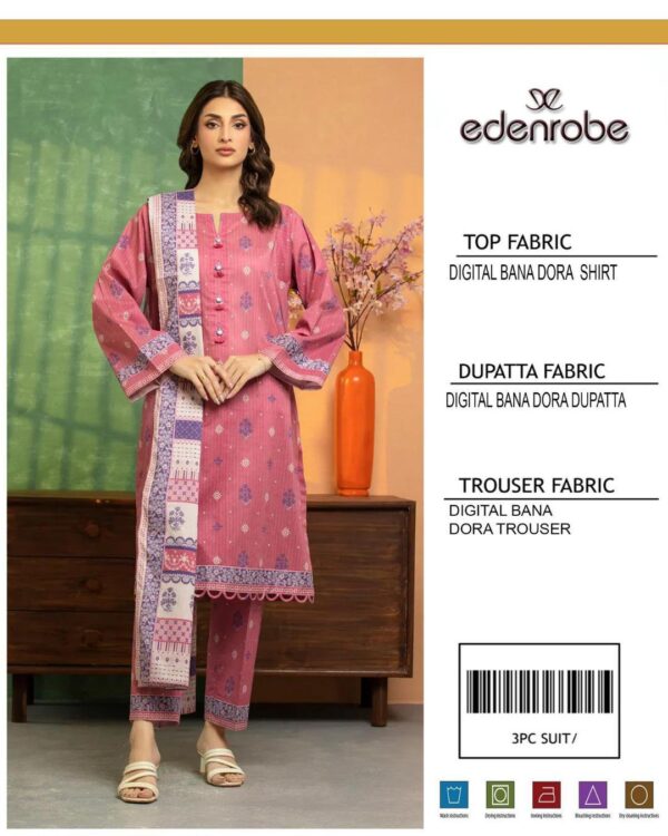3PCs Women Unstitched Digital Print Suit
