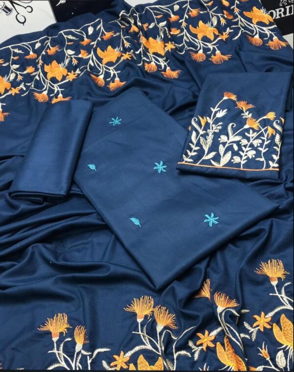 3Pcs Women Unstitched Embroidered Suit - Image 2