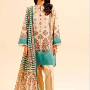 3 PCs Women Unstitched Printed Suit