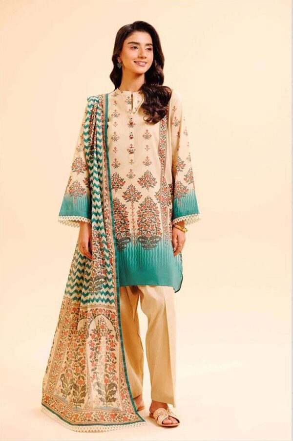 3 PCs Women Unstitched Printed Suit