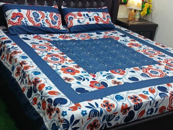 3pcs Cotton Sotton Patchwork Double Bedsheet