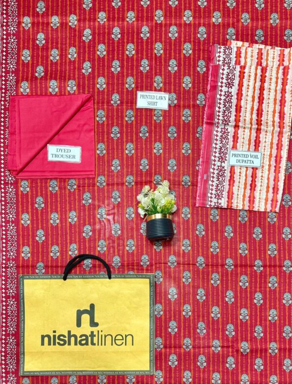 3PCs Women Unstitched Printed Suit - Image 3
