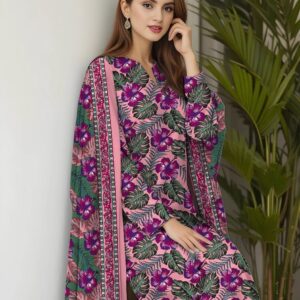 3Pcs Women's Unstitched Printed Suit
