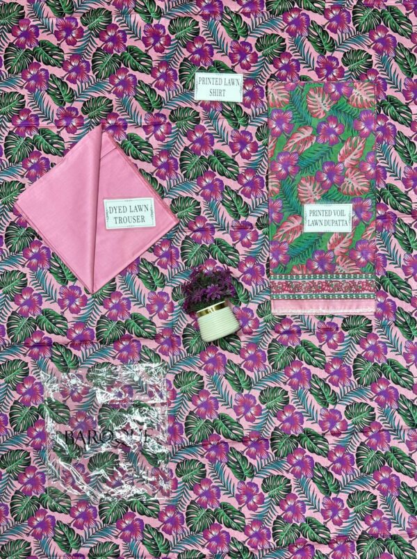 3Pcs Women's Unstitched Printed Suit - Image 4