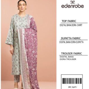 3PCs Women Unstitched Digital Print Suit