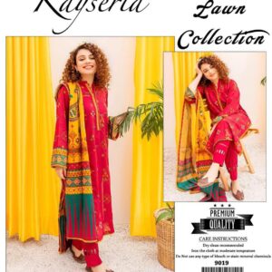3Pcs Women Unstitched Printed Suit