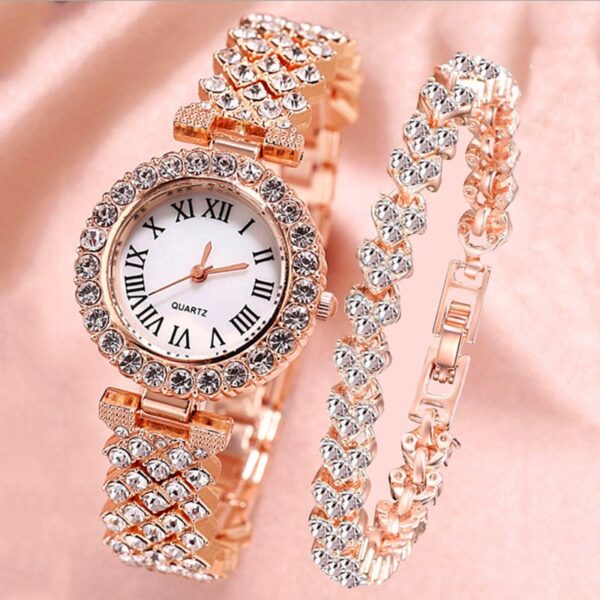 Fashion Roman Diamond Pattern Women's Watch