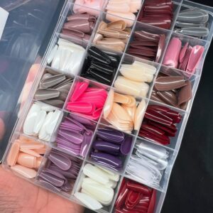 576 PCs Professional Manicure Fake Nails- Multicolor Collection