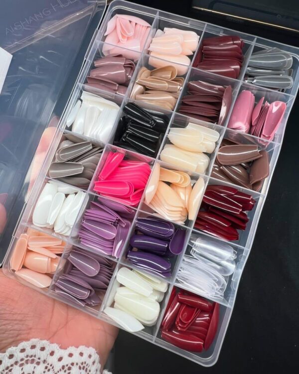 576 PCs Professional Manicure Fake Nails- Multicolor Collection
