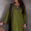 3 PCs Women's Stitched Embroidered linen suit - Image 2