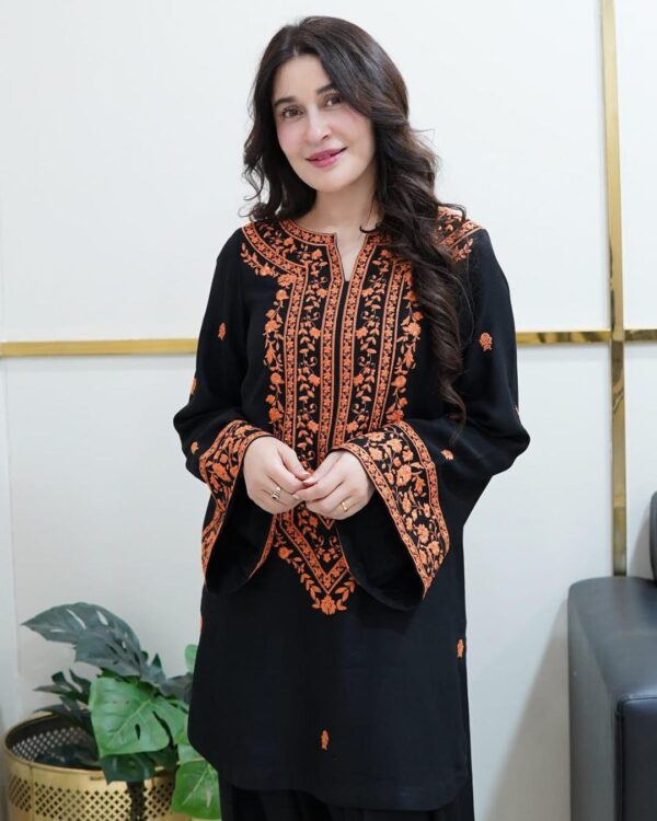2 PCs Women's Stitched Embroidered shirt & Trouser