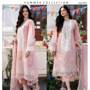 3 PCs Women's UnStitched Chikankari Embroidered Suit
