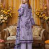 3 PCs Women's UnStitched Printed Embroidered Suit - Image 2