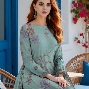 3 PCs Women's UnStitched Printed Suit