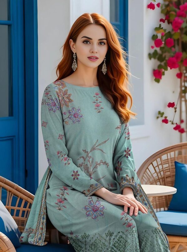 3 PCs Women's UnStitched Printed Suit
